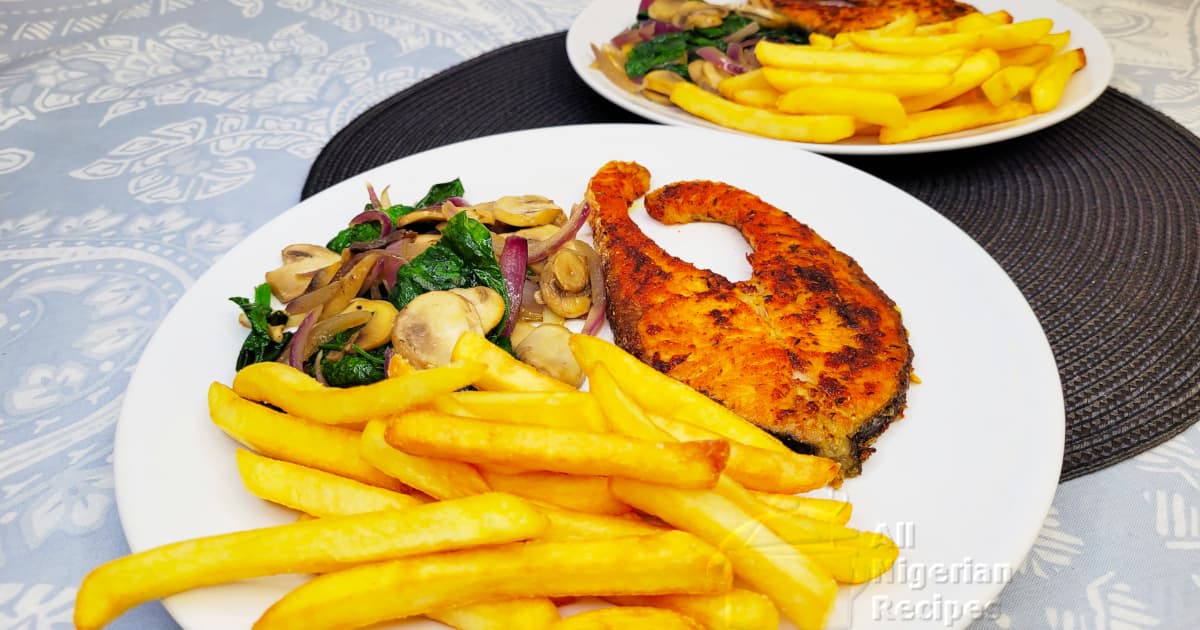 Light fried salmon fish & French Fries